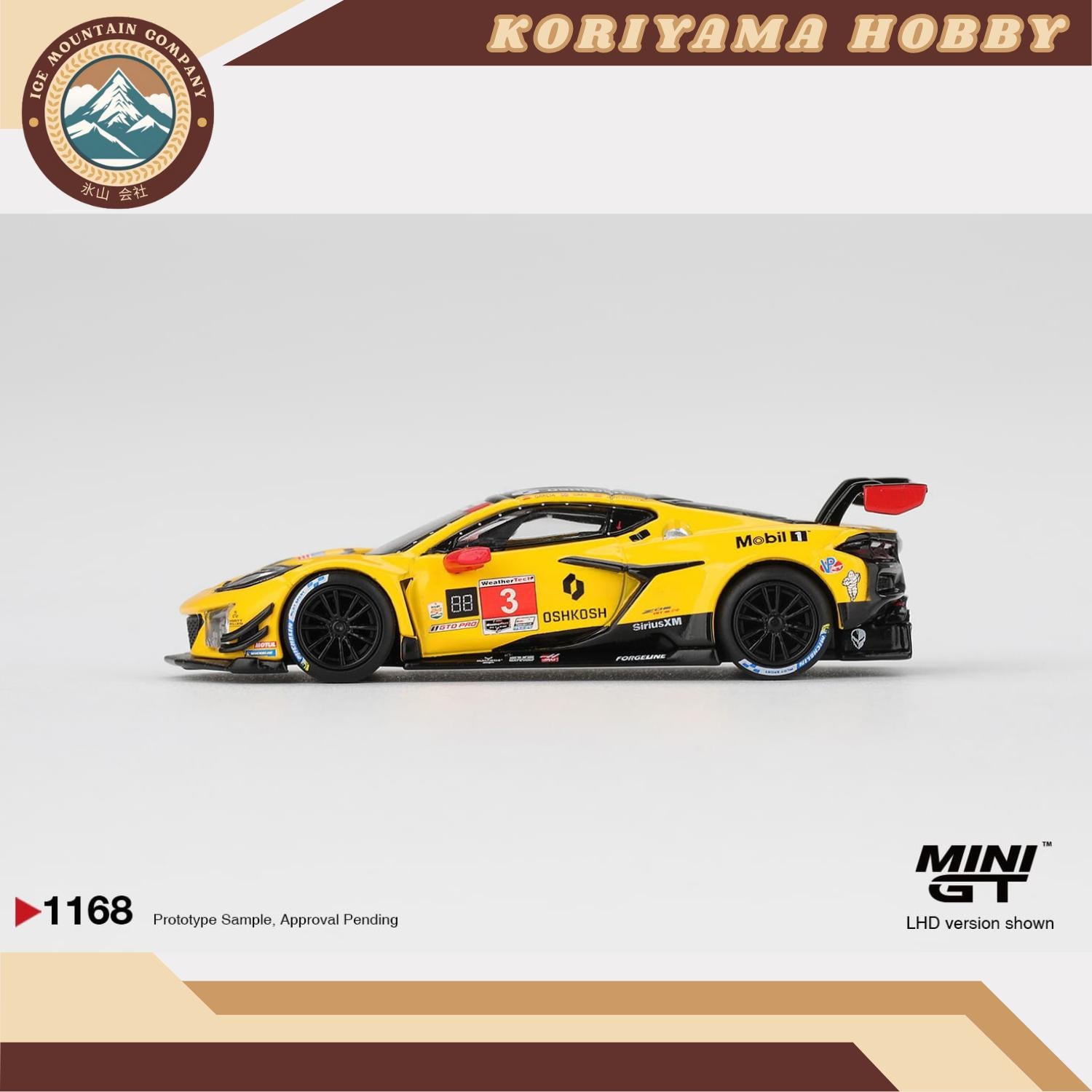 Mini GT 1168 Chevrolet Corvette Z06 GT3.R #3 Corvette Racing by Pratt Miller Motorsports 2025 IMSA Daytona 24 Hrs MiniGT