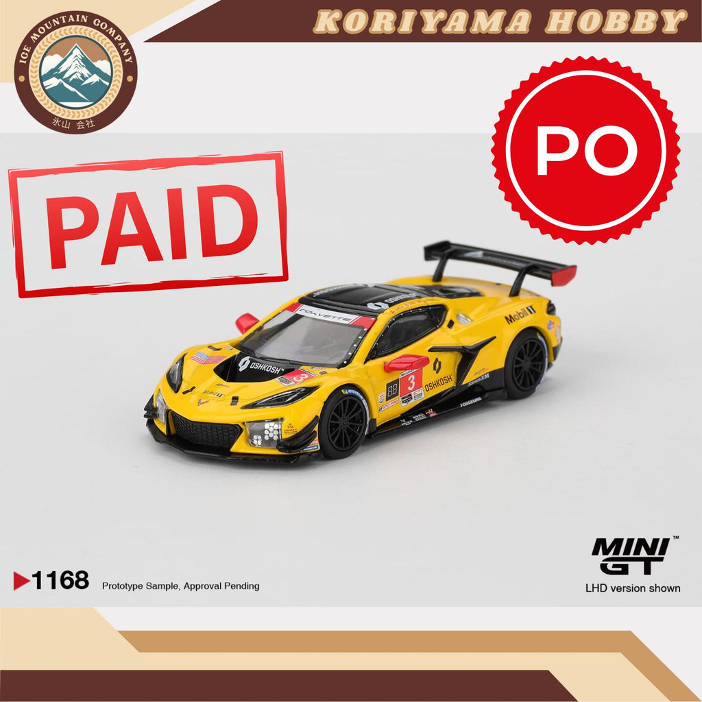Mini GT 1168 Chevrolet Corvette Z06 GT3.R #3 Corvette Racing by Pratt Miller Motorsports 2025 IMSA Daytona 24 Hrs MiniGT