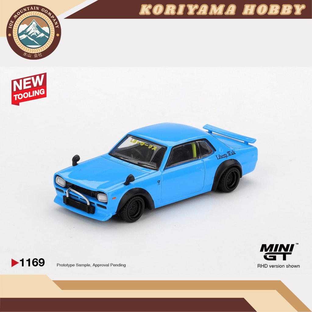 Mini GT 1169 Nissan LB Works HAKOSUKA Baby Blue MiniGT