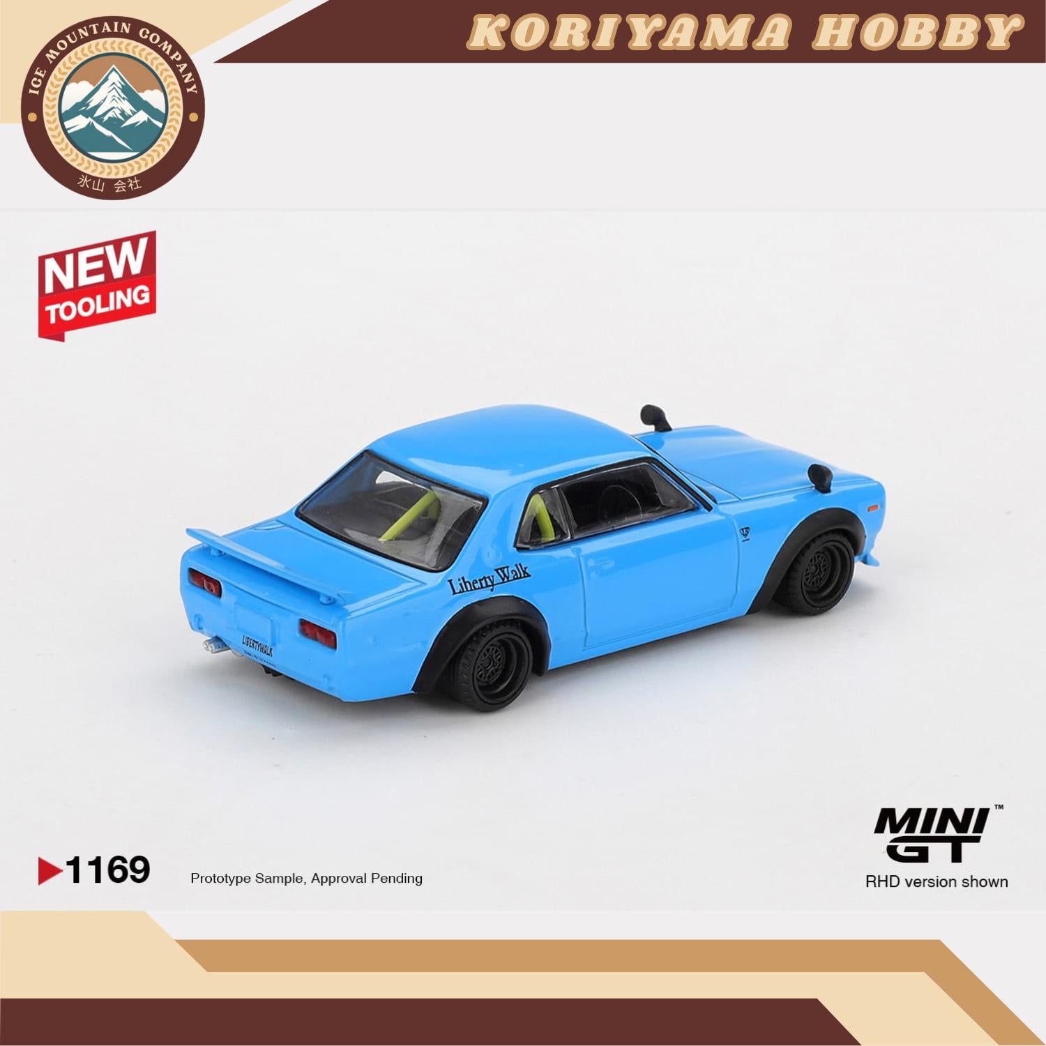 Mini GT 1169 Nissan LB Works HAKOSUKA Baby Blue MiniGT