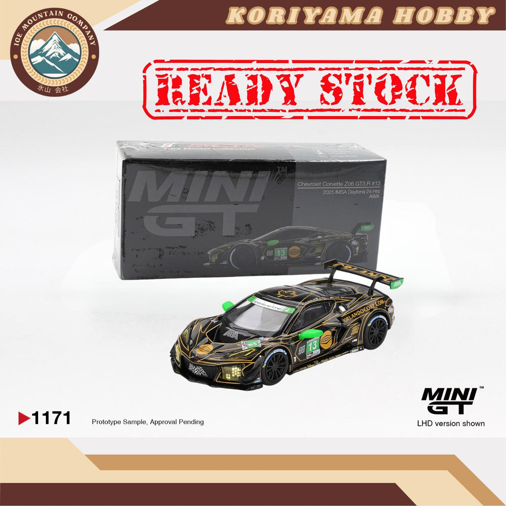 Mini GT 1171 Chevrolet Corvette Z06 GT3.R #13 AWA 2025 IMSA Daytona 24 Hrs MiniGT