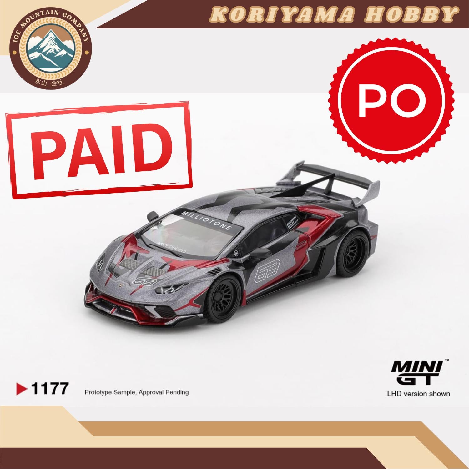 Mini GT 1177 LB WORKS Lamborghini Huracán GT RONIN Box/Blister packaging MiniGT