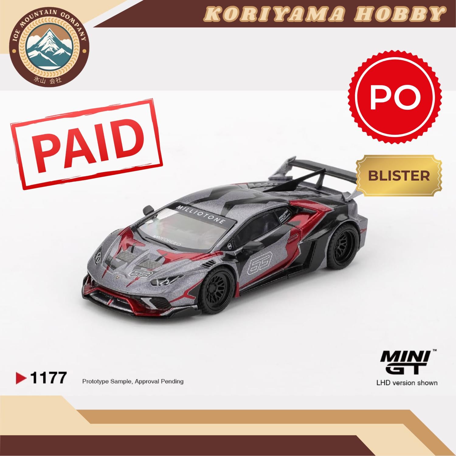 Mini GT 1177 LB WORKS Lamborghini Huracán GT RONIN Box/Blister packaging MiniGT