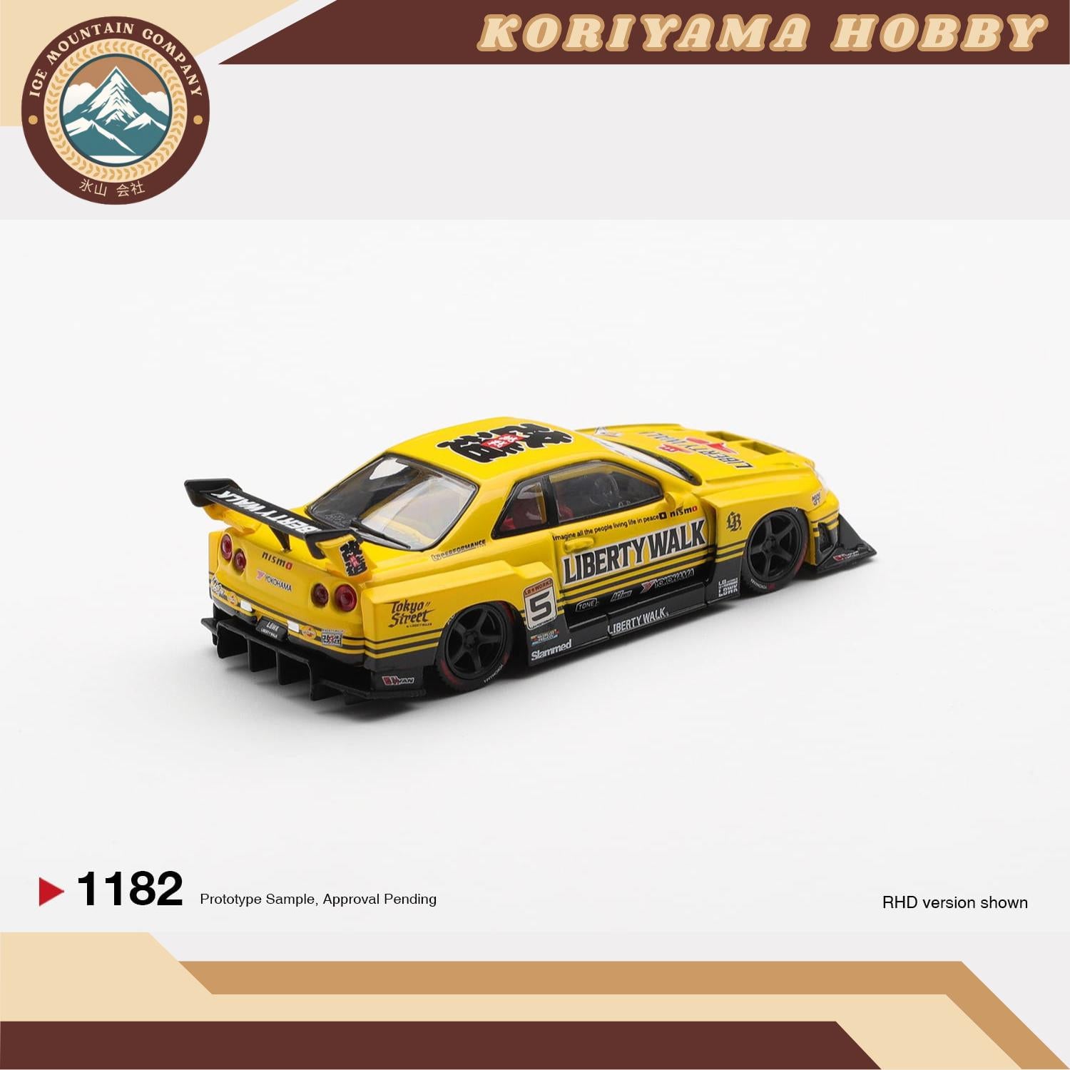 Mini GT 1182 Nissan LB-ER34 Super Silhouette SKYLINE Sport Yellow Box/Blister packaging MiniGT