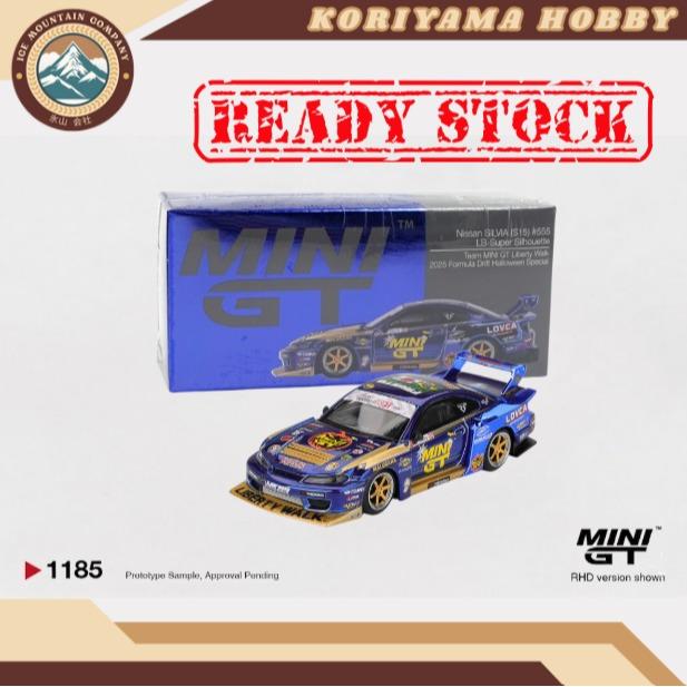 Mini GT 1185 Nissan LB-Super Silhouette S15 SILVIA #555 Team MINI GT Liberty Walk 2025 Formula Drift Halloween Special Box/Blister Packaging MiniGT