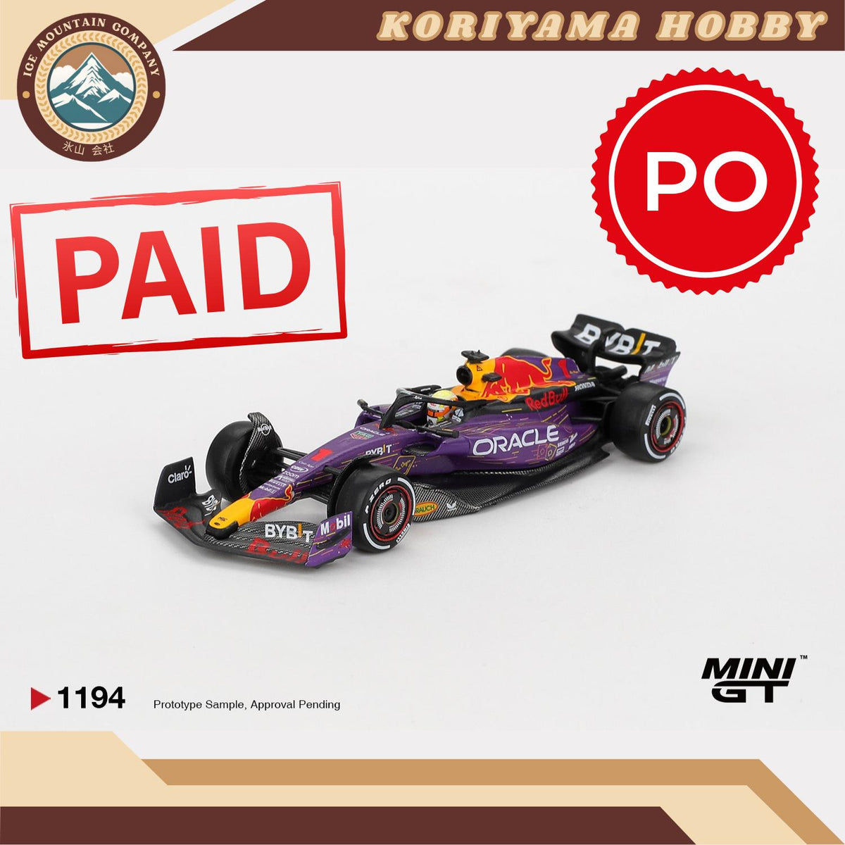 Mini GT 1194 Oracle Red Bull Racing RB19 #1 Max Verstappen 2023 F1 2023 Las Vegas GP Winner Box / Blister Packaging MiniGT