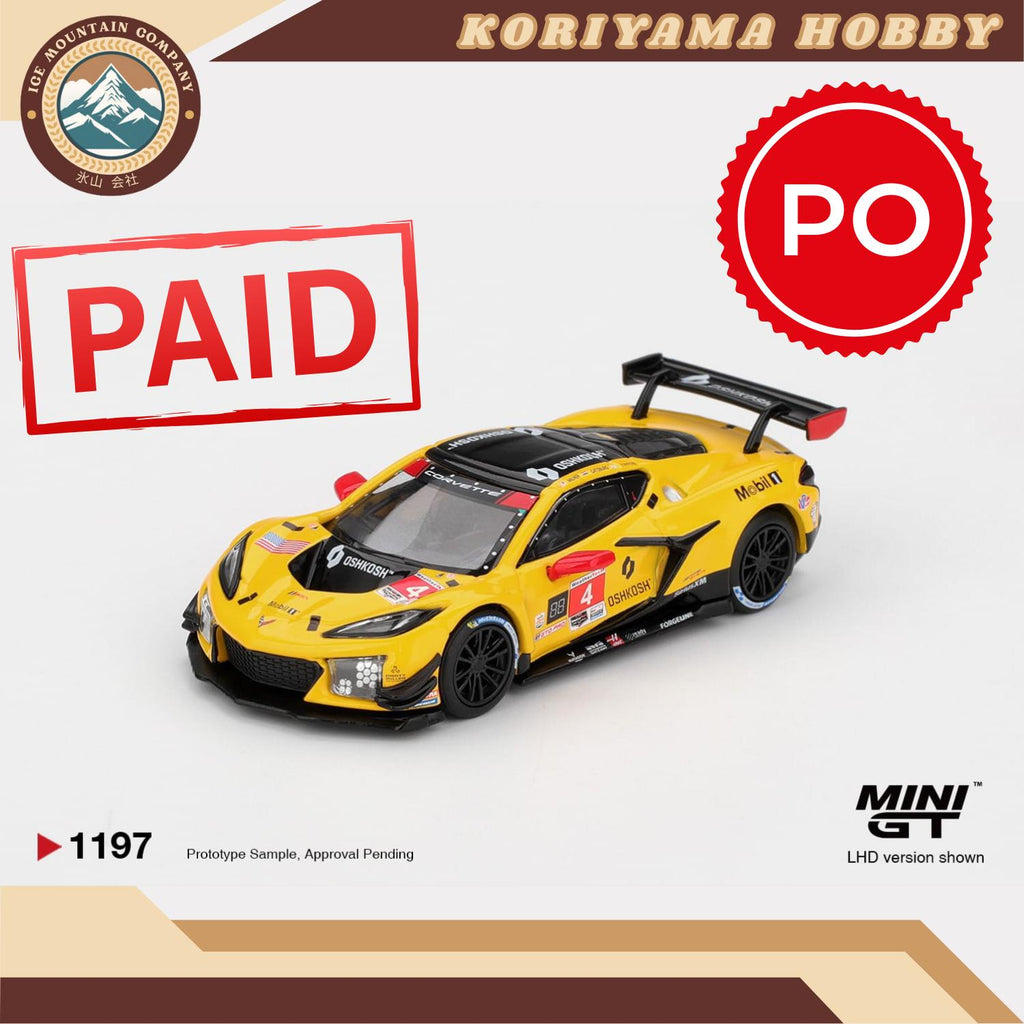 Mini GT 1197 Chevrolet Corvette Z06 GT3.R #4 Corvette Racing by Pratt Miller Motorsports 2025 IMSA Daytona 24 Hrs MiniGT
