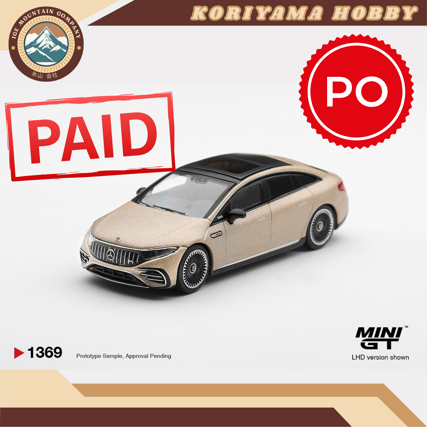 Mini GT 1369 Mercedes-AMG EQS 53 Gold MiniGT