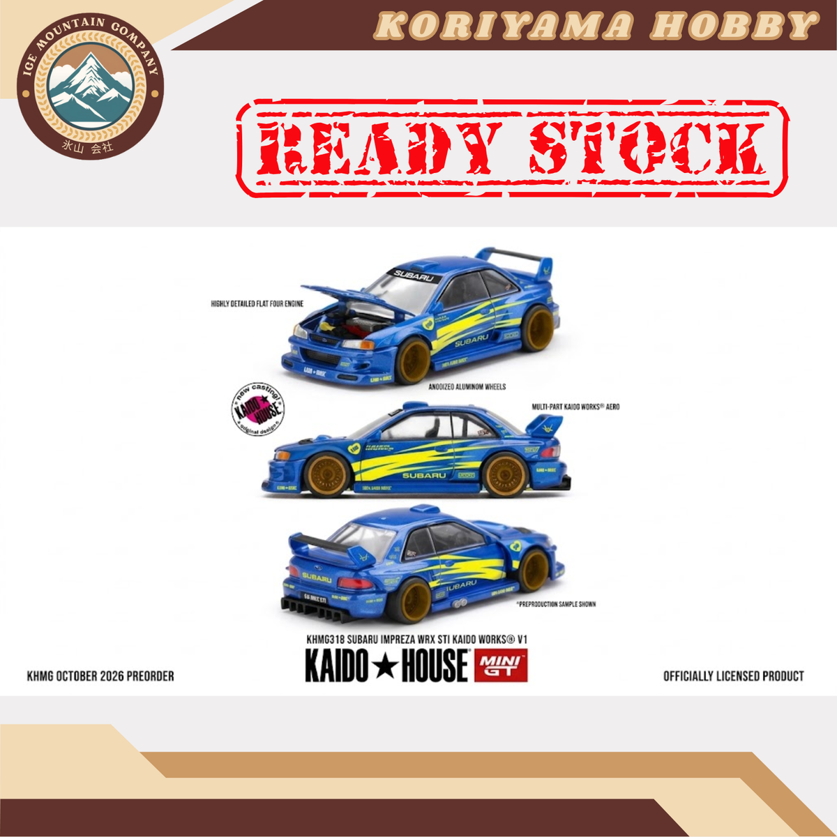 Mini GT Kaido House 318 Subaru Impreza WRX STI KAIDO WORKS V1 MiniGT