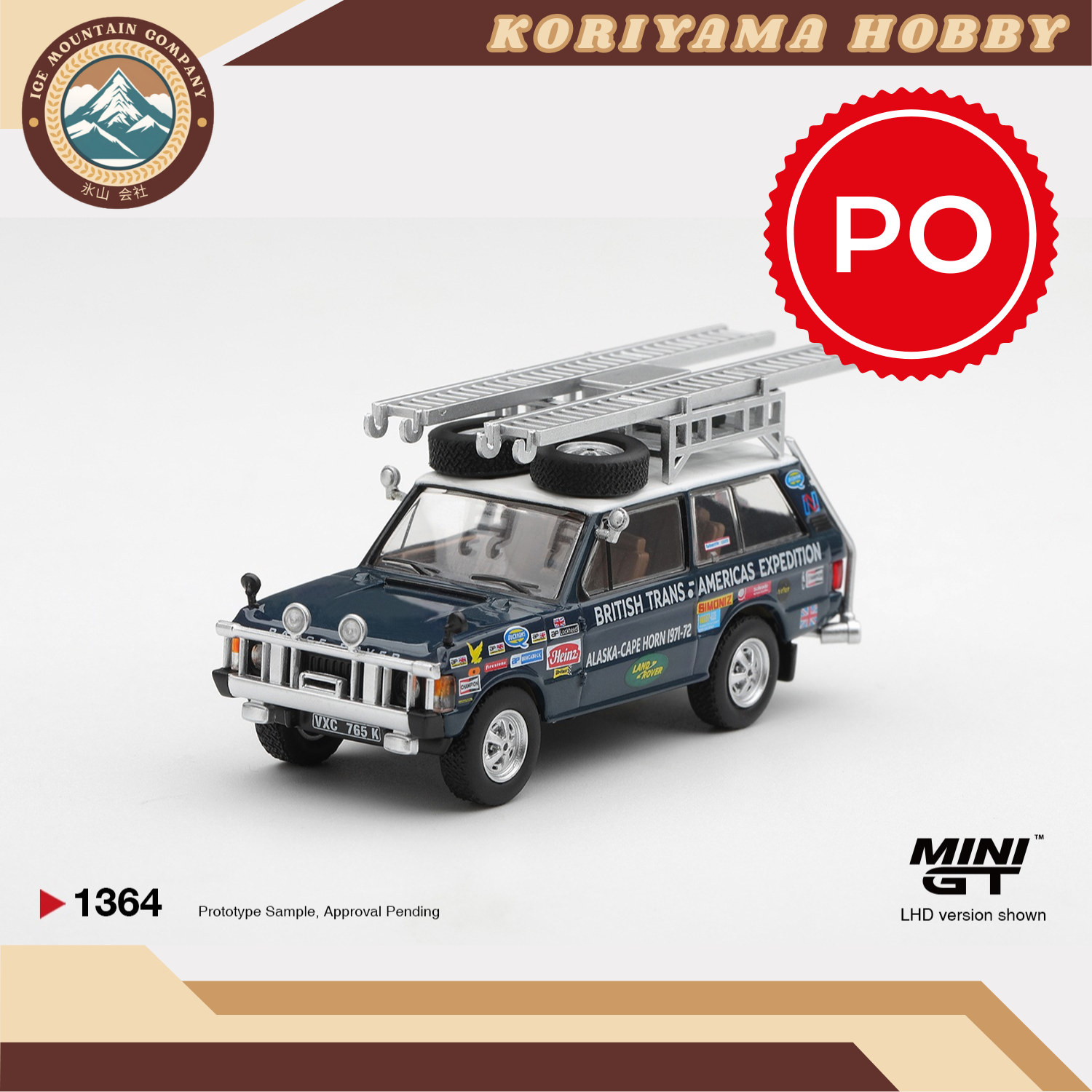 Mini GT 1364 Range Rover 1971 British Trans-Americas Expedition (VXC-765K) MiniGT