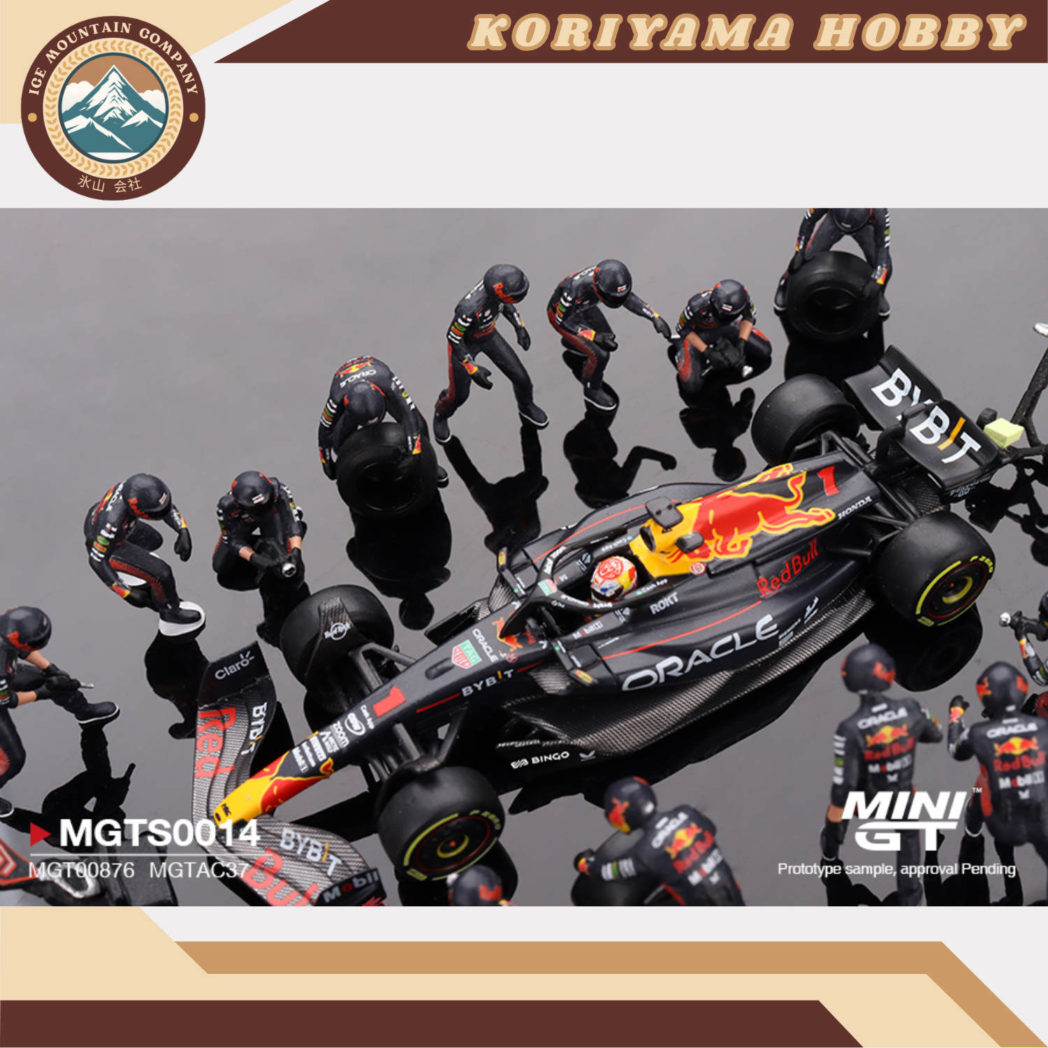 Mini GT MGTS0014 Oracle Red Bull Racing RB19 #1 Max  Verstappen 2023 F1 2023 Japanese Grand Prix Pit Crew Set Limited Edition 5000 Set MiniGT
