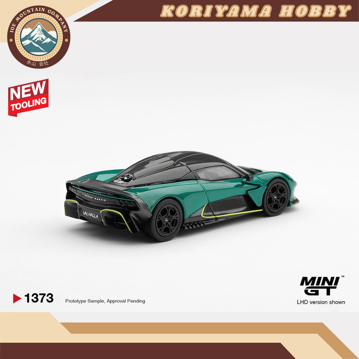 Mini GT 1373 Aston Martin Valhalla Podium Green MiniGT