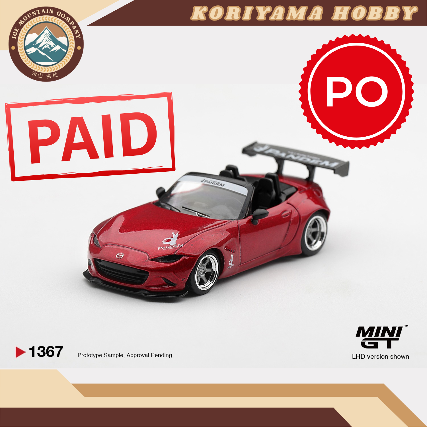 Mini GT 1367 Mazda Miata MX-5 (ND) Pandem Kodo Red MiniGT
