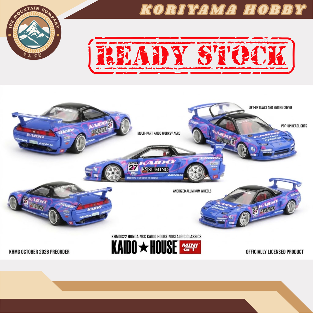 Mini GT Kaido House 322 Honda NSX Kaido House Nostalgic Classics MiniGT
