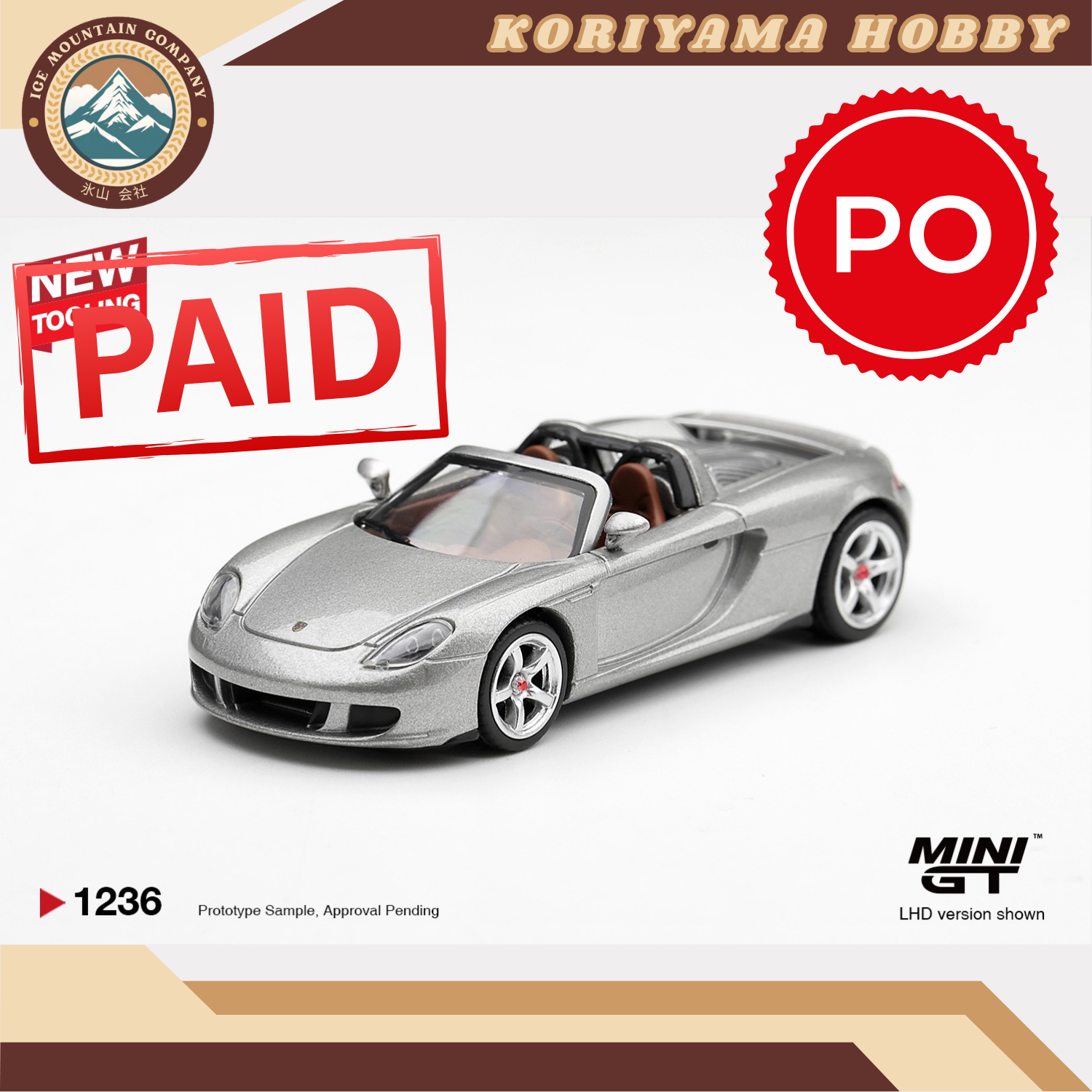 Mini GT 1236 Porsche Carrera GT GT Silver MiniGT