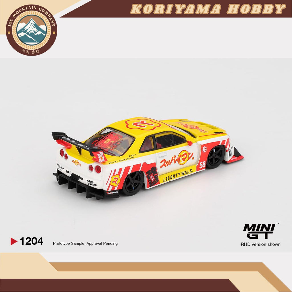 Mini GT 1204 Nissan LB-ER34 Super Silhouette  SKYLINE Suppaiman Okinawa Box / Blister packaging MiniGT