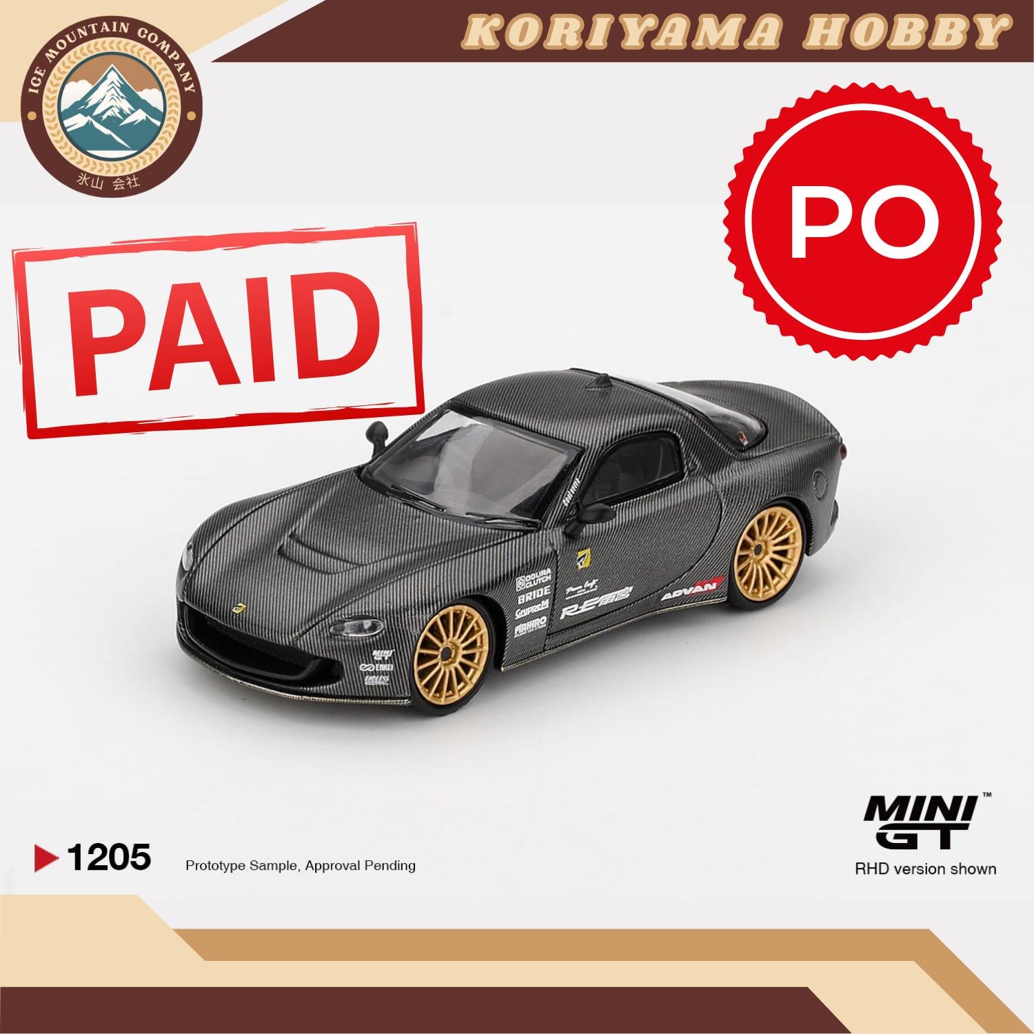Mini GT 1205 Mazda RX-7 RE-Amemiya Matsukiyo KOKU 3 Rotor NA-7 TAS 2025 Best Tuned Car Award MiniGT