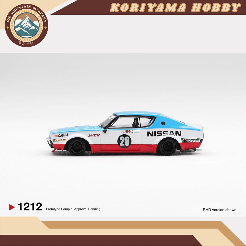 Mini GT 1212 Nissan Skyline Kenmeri Liberty Walk Nissan Racing '75 concept MiniGT