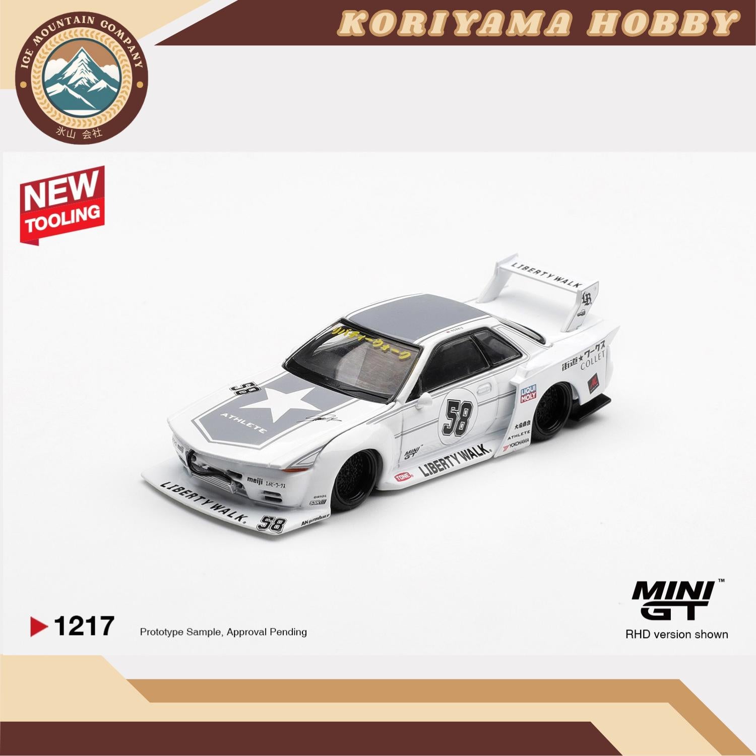 Mini GT 1217 Nissan GT-R32 LB-Kaido Works TAS 2025 Box / Blister packaging MiniGT