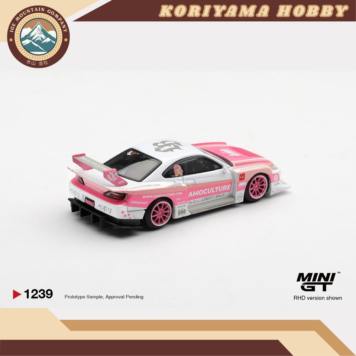 Mini GT 1239 Nissan SILVIA (S15) LB-Super Silhouette AMOCULTURE Box / Blister Packaging MiniGT