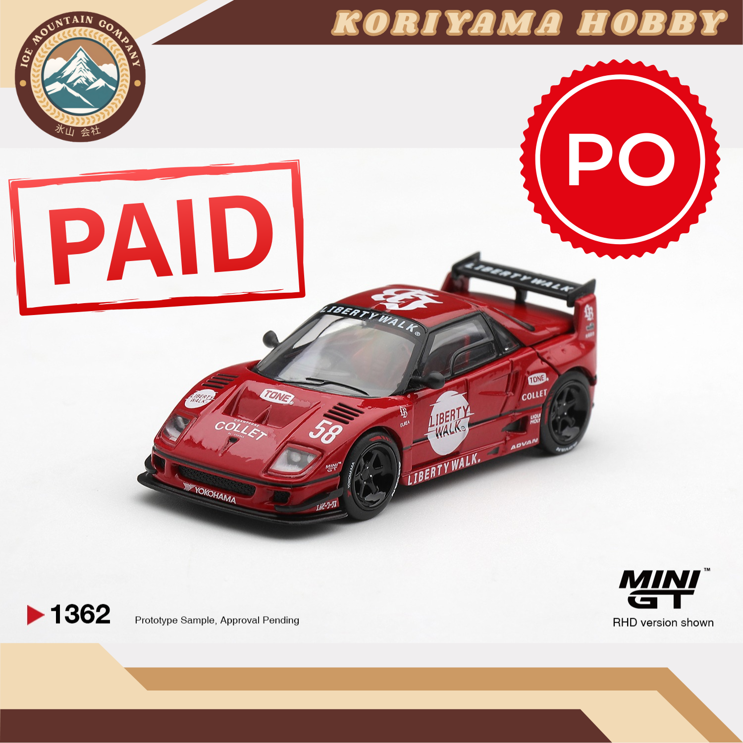 Mini GT 1362 Mazda AZ-1 Liberty Walk LB40 LB-Hinomaru Red MiniGT