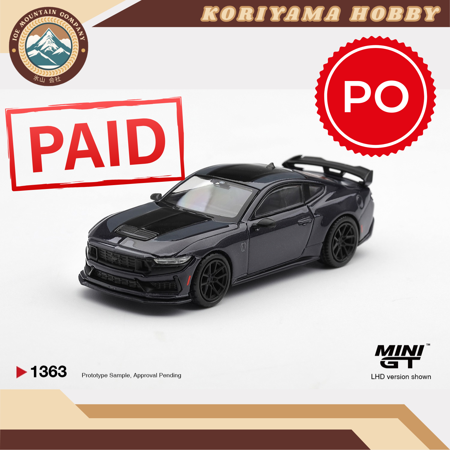 Mini GT 1363 Ford Mustang Dark Horse Blue Embe MiniGT