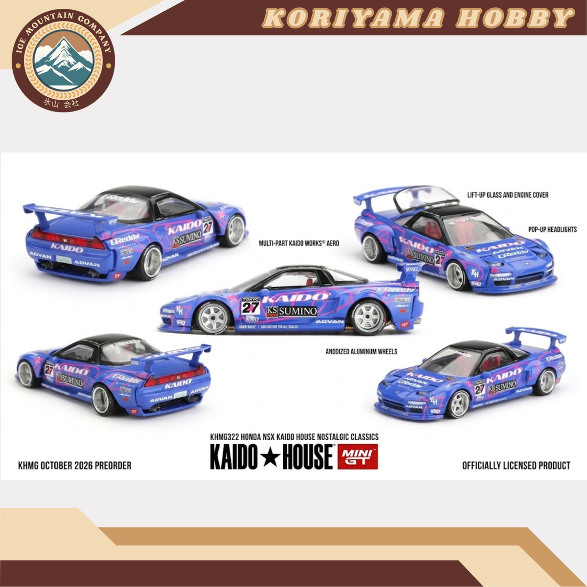 Mini GT Kaido House 322 Honda NSX Kaido House Nostalgic Classics MiniGT