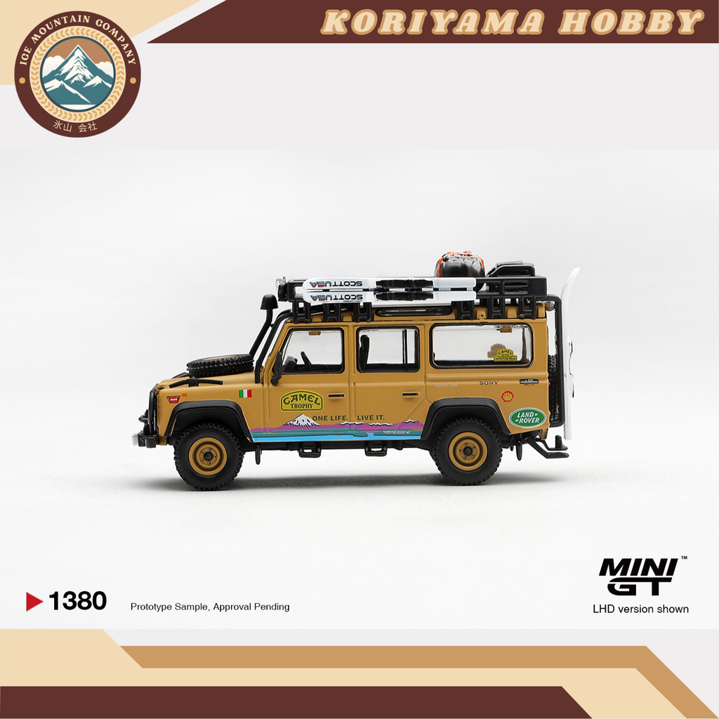 Mini GT 1380 Land Rover Defender 110 1998 Camel Trophy Tierra del Fuego CT.24 Italy MiniGT