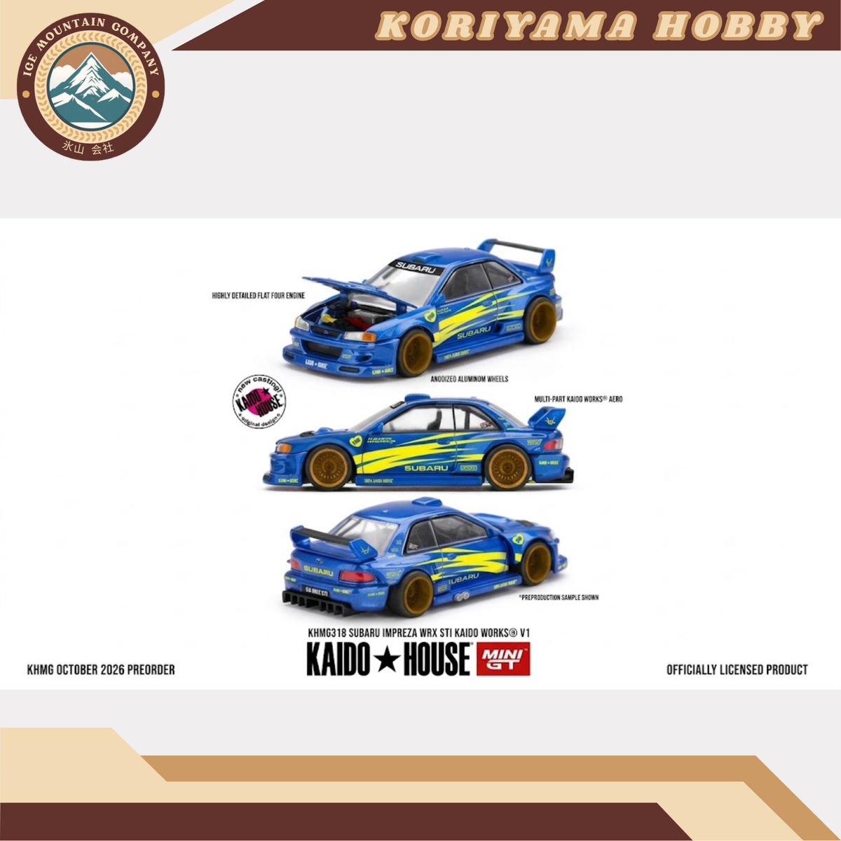 Mini GT Kaido House 318 Subaru Impreza WRX STI KAIDO WORKS V1 MiniGT