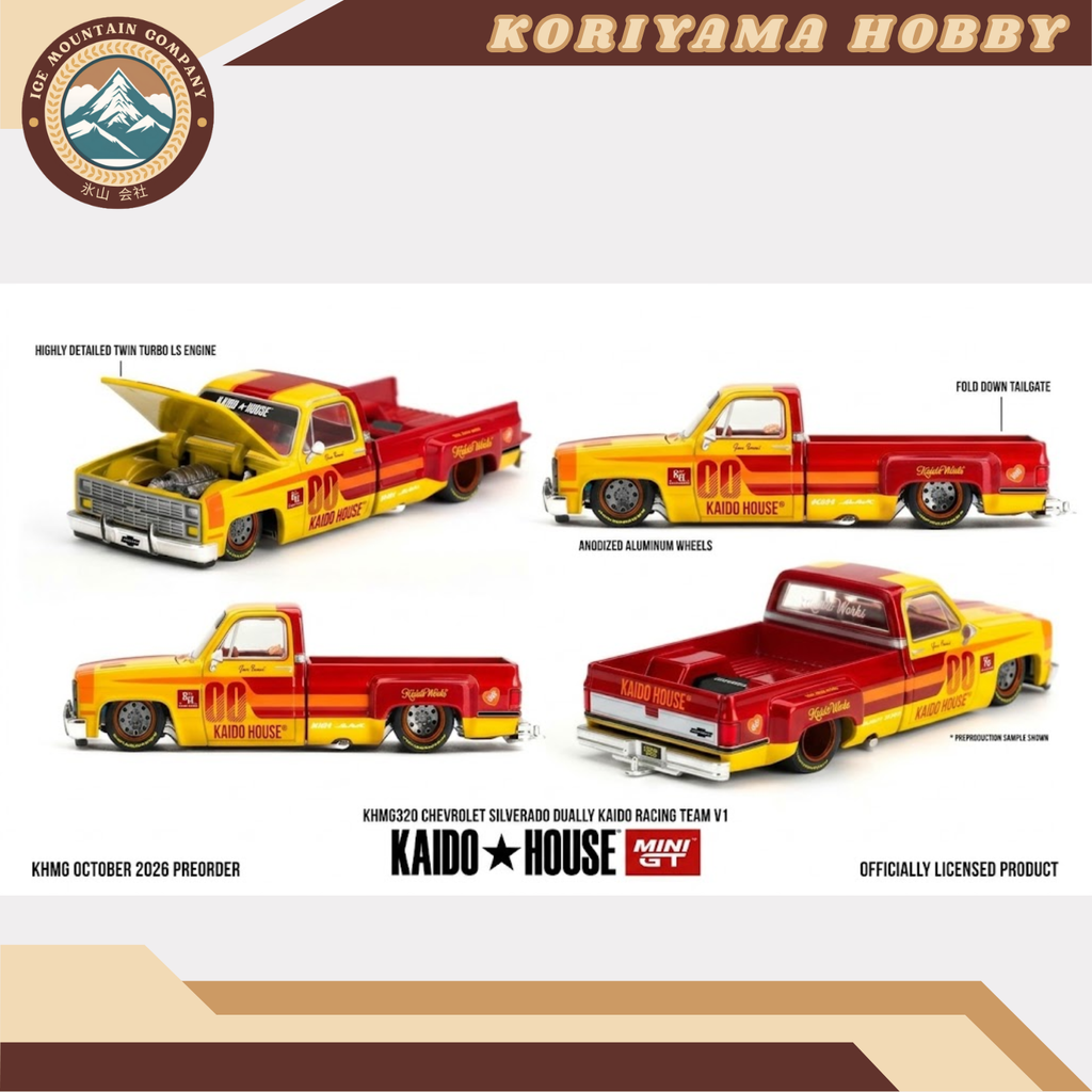 Mini GT Kaido House 320 Chevrolet Silverado Dually Kaido Racing Team V1 MiniGT