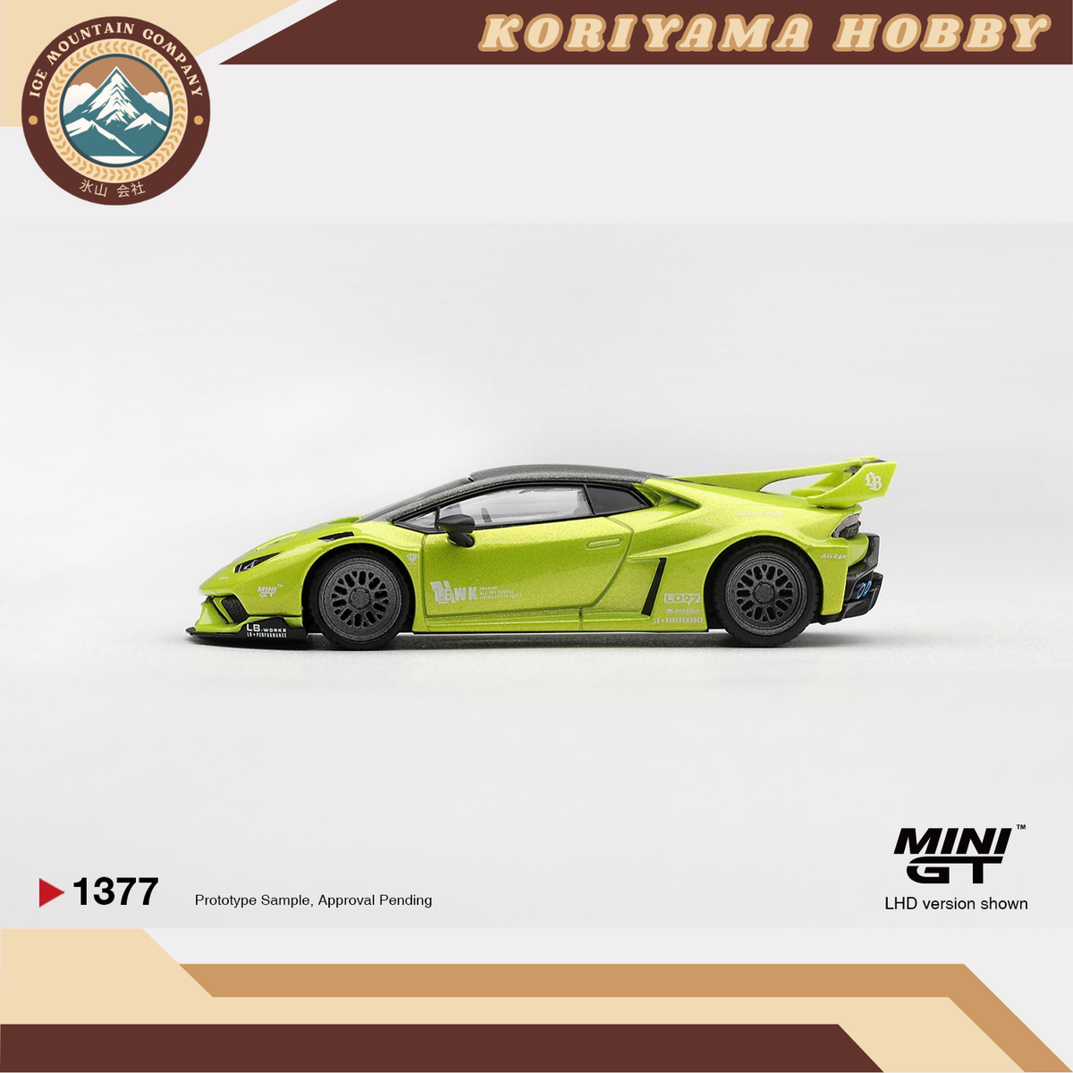 Mini GT 1377 Lamborghini Huracán LB WORKS Lime Metallic MiniGT