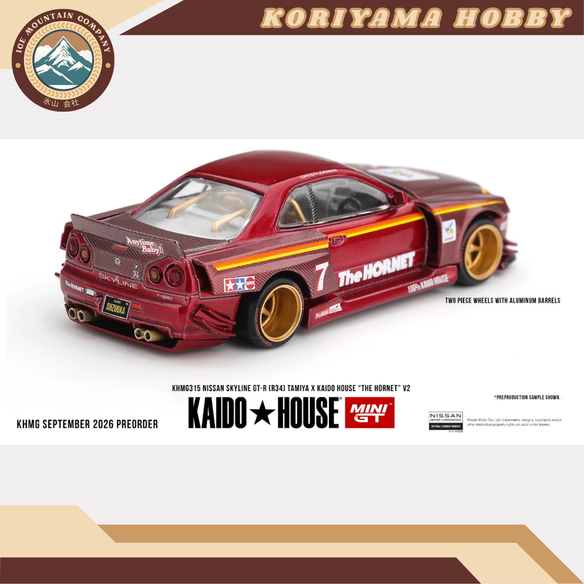 Mini GT Kaido House 315 Nissan Skyline GT-R (R34) TAMIYA x KAIDO HOUSE "The Hornet" V2 MiniGT