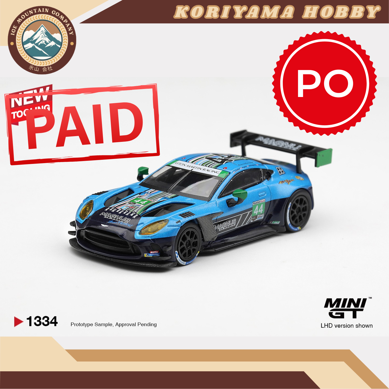 Mini GT 1334 Aston Martin Vantage GT3 Evo #44 Magnus Racing 2025 IMSA Daytona 24 Hrs MiniGT