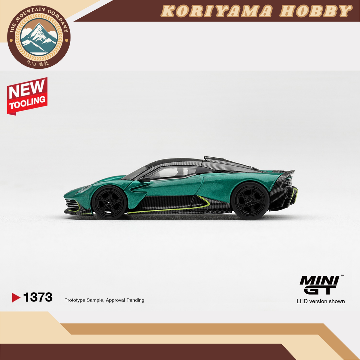 Mini GT 1373 Aston Martin Valhalla Podium Green MiniGT