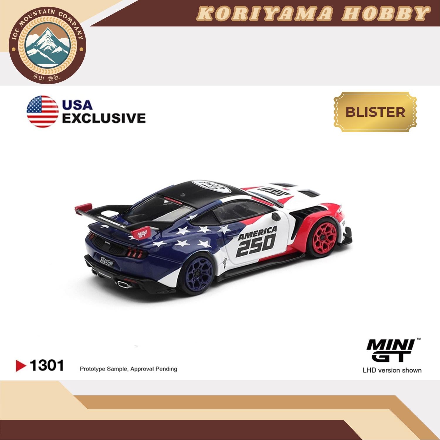 Mini GT 1301 Ford Mustang GTD  America 250  USA Exclusive  LHD / Blister Packaging MiniGT