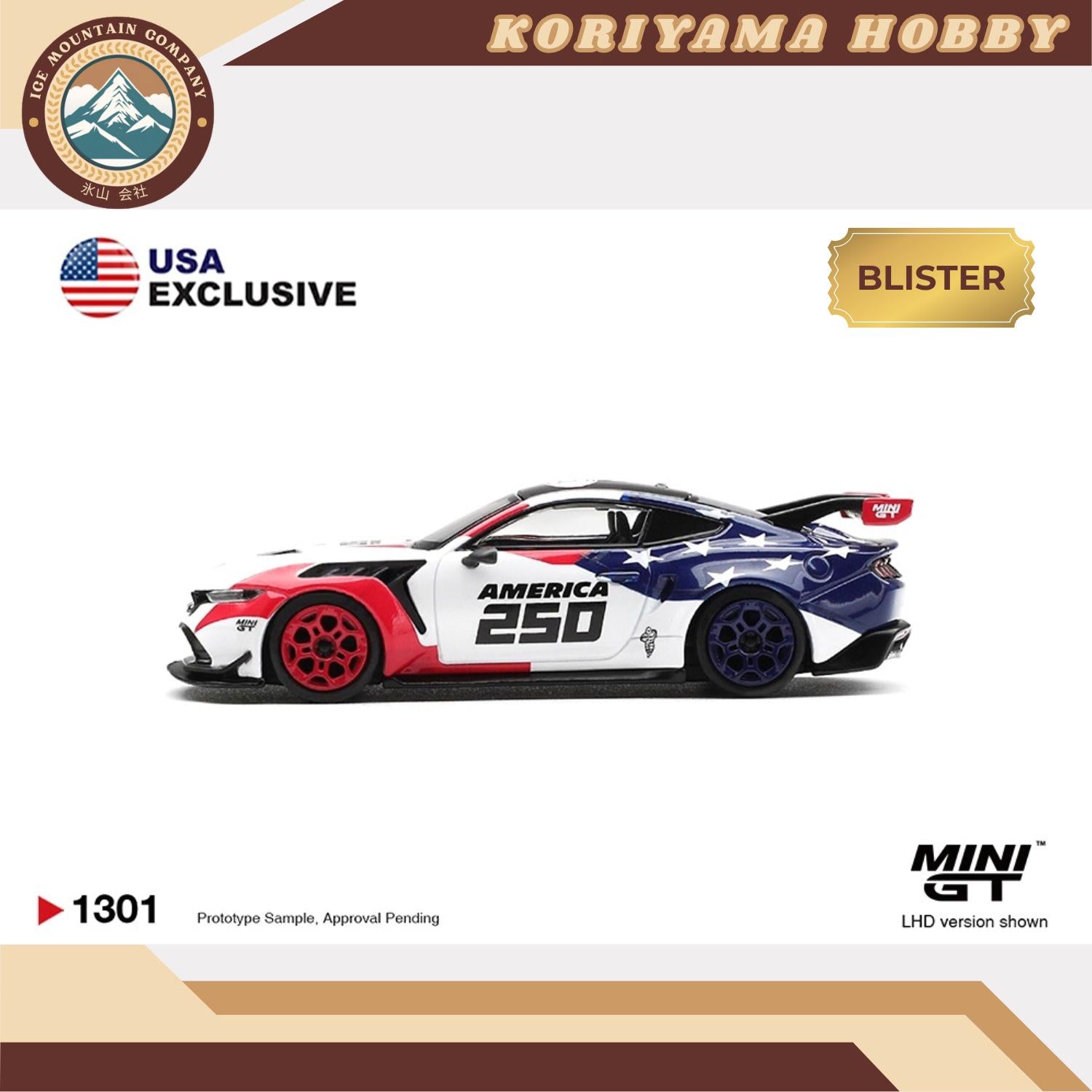 Mini GT 1301 Ford Mustang GTD  America 250  USA Exclusive  LHD / Blister Packaging MiniGT