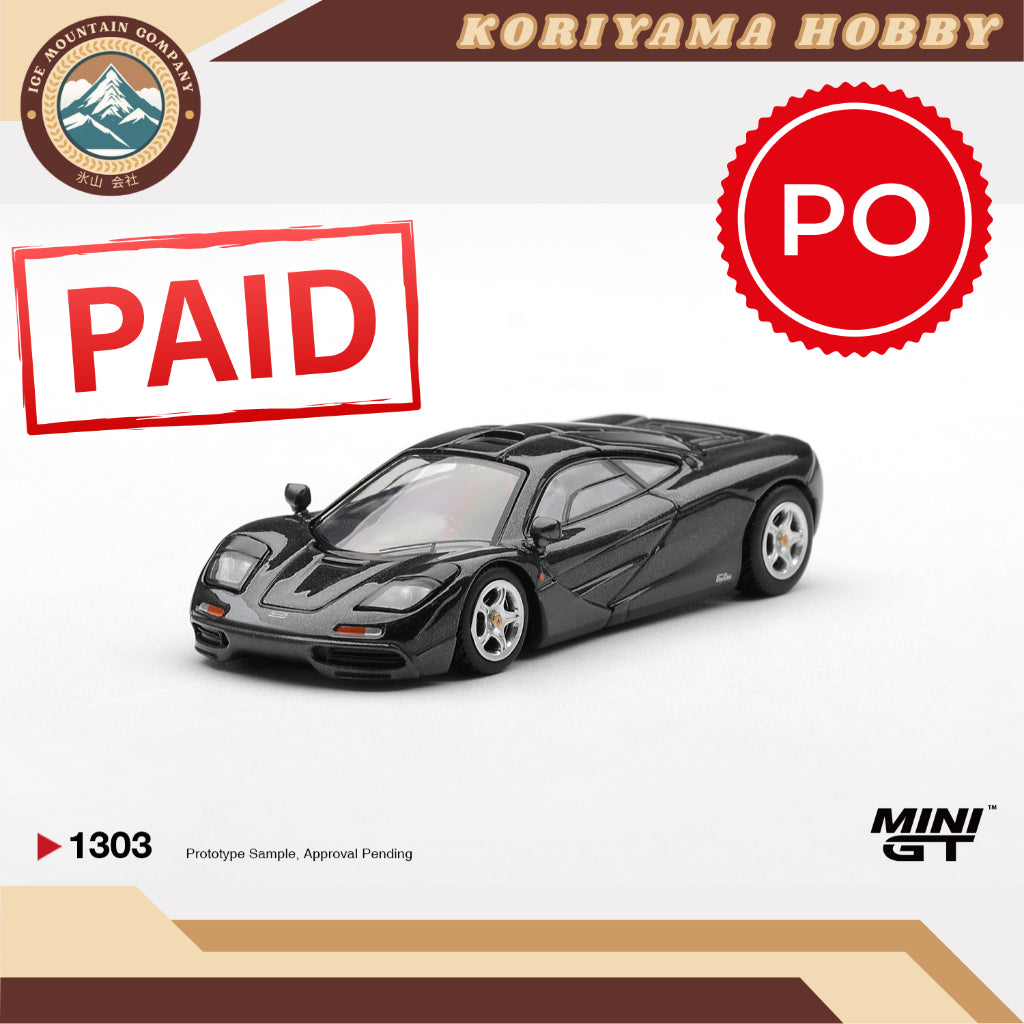 Mini GT 1303 McLaren F1 Blue Black Metallic MiniGT