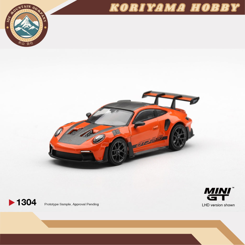 Mini GT 1304 Porsche 911 (992) GT3 RS Weissach Package Gulf Orange MiniGT