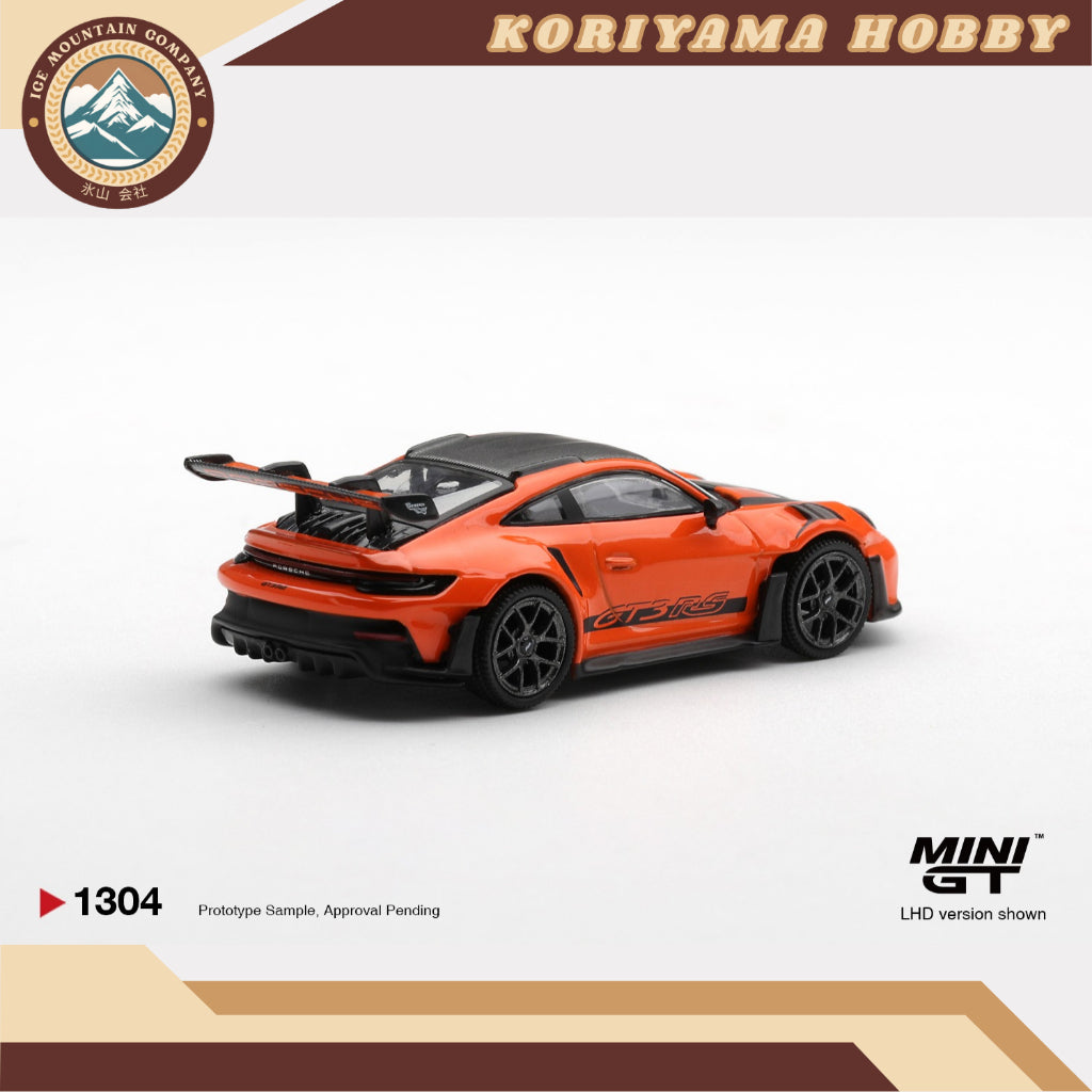 Mini GT 1304 Porsche 911 (992) GT3 RS Weissach Package Gulf Orange MiniGT