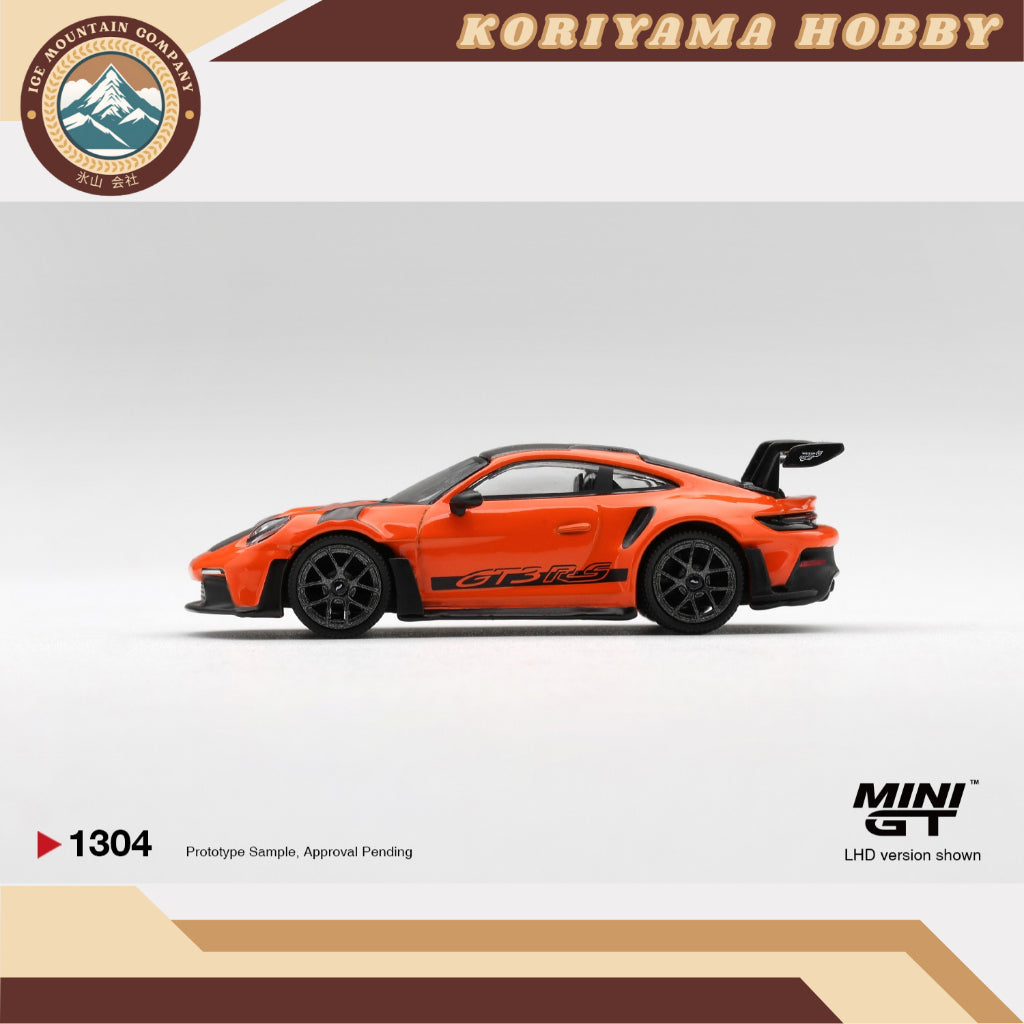Mini GT 1304 Porsche 911 (992) GT3 RS Weissach Package Gulf Orange MiniGT