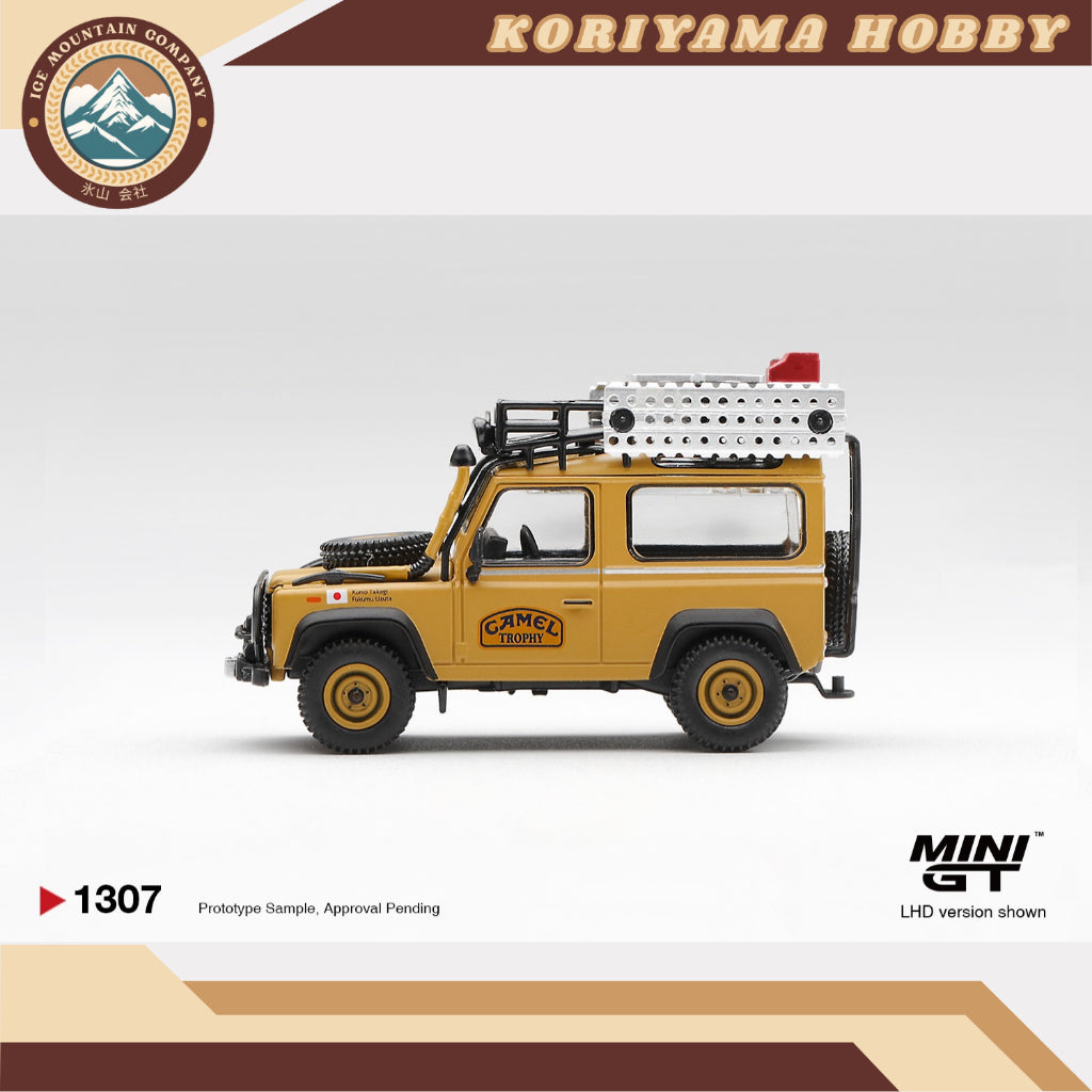 Mini GT 1307 Land Rover Defender 90 1985 Camel Trophy Borneo Team Japan MiniGT