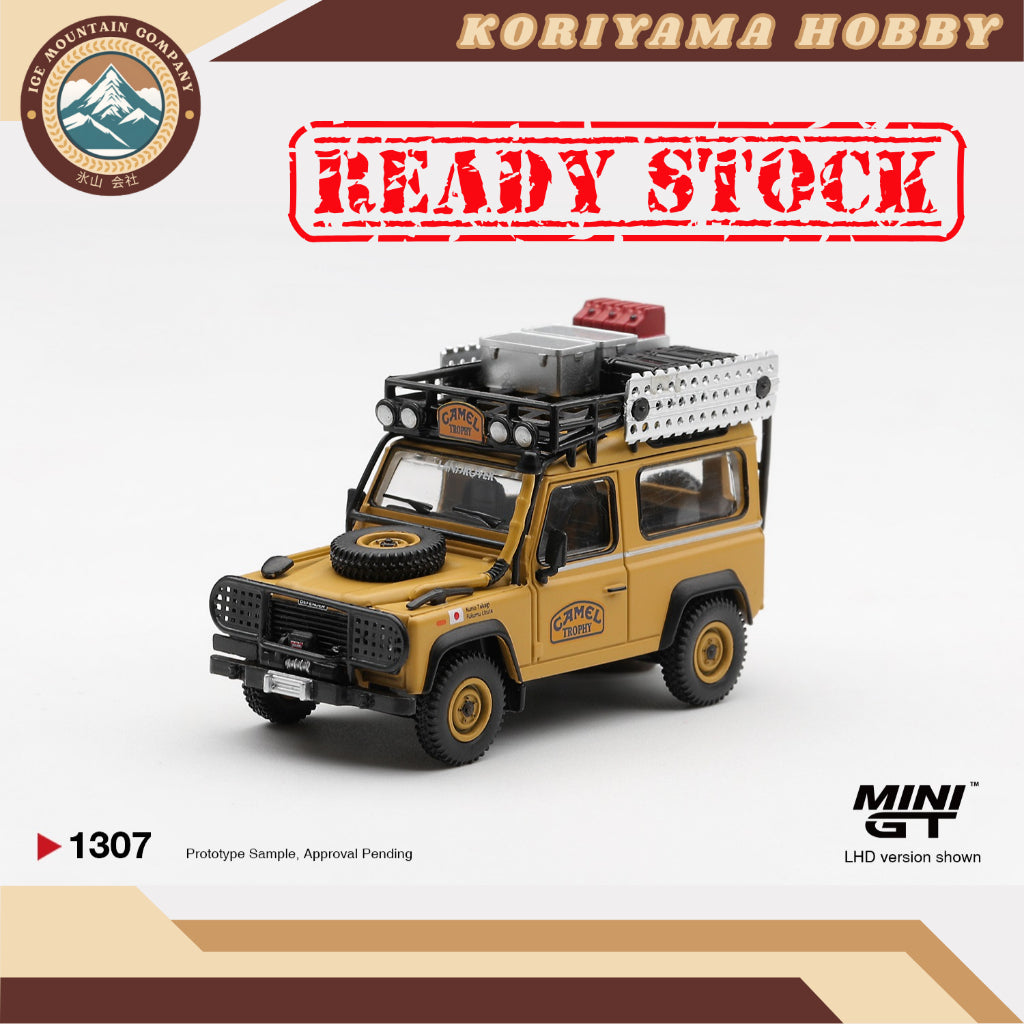 Mini GT 1307 Land Rover Defender 90 1985 Camel Trophy Borneo Team Japan MiniGT