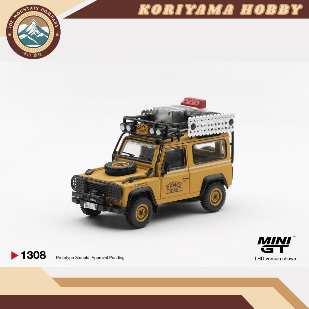 Mini GT 1308 Land Rover Defender 90 1985 Camel Trophy Borneo Team Brazil MiniGT