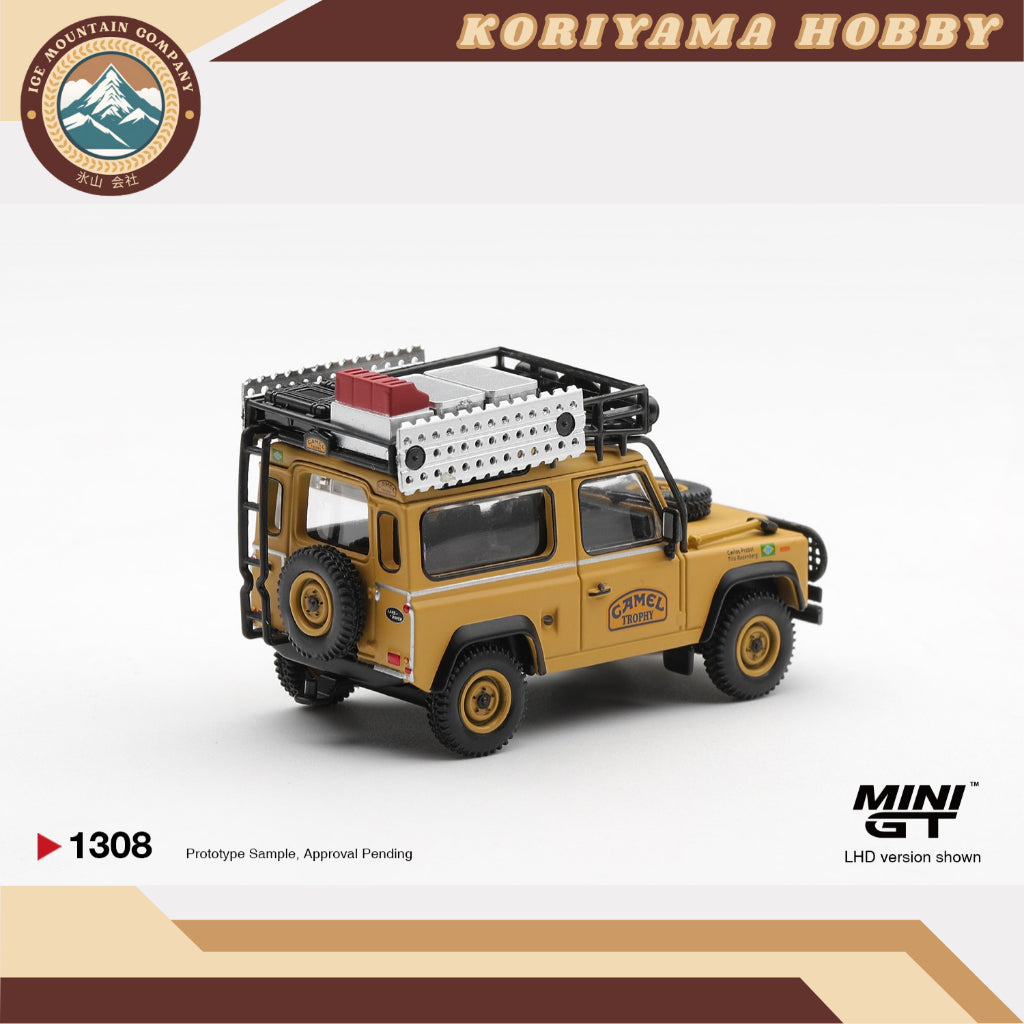 Mini GT 1308 Land Rover Defender 90 1985 Camel Trophy Borneo Team Brazil MiniGT