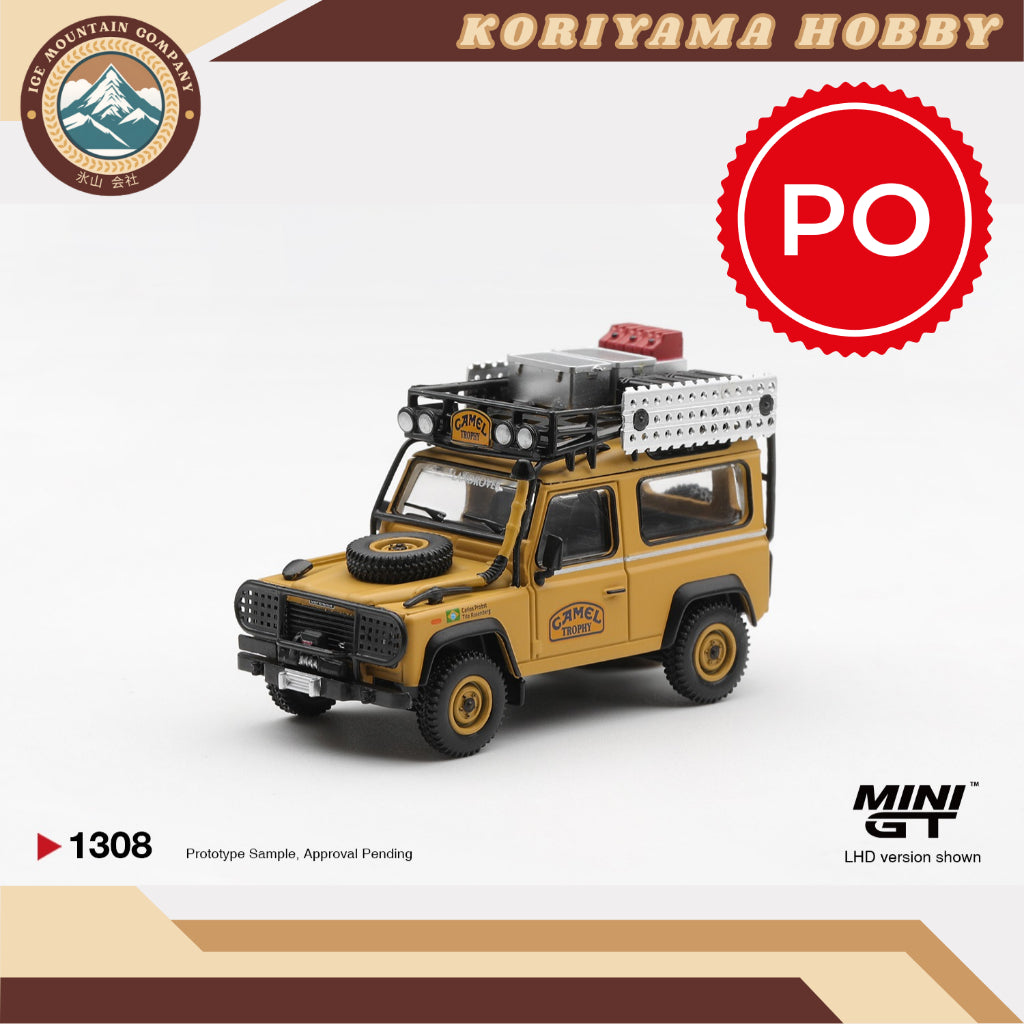 Mini GT 1308 Land Rover Defender 90 1985 Camel Trophy Borneo Team Brazil MiniGT