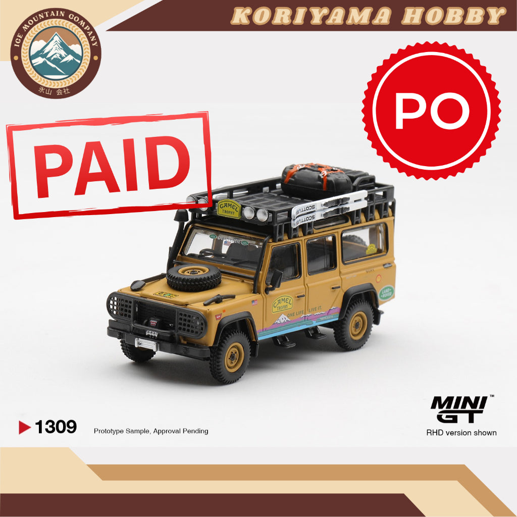 Mini GT 1309 Land Rover Defender 110 1998 Camel Trophy Tierra del Fuego CT.10 USA MiniGT
