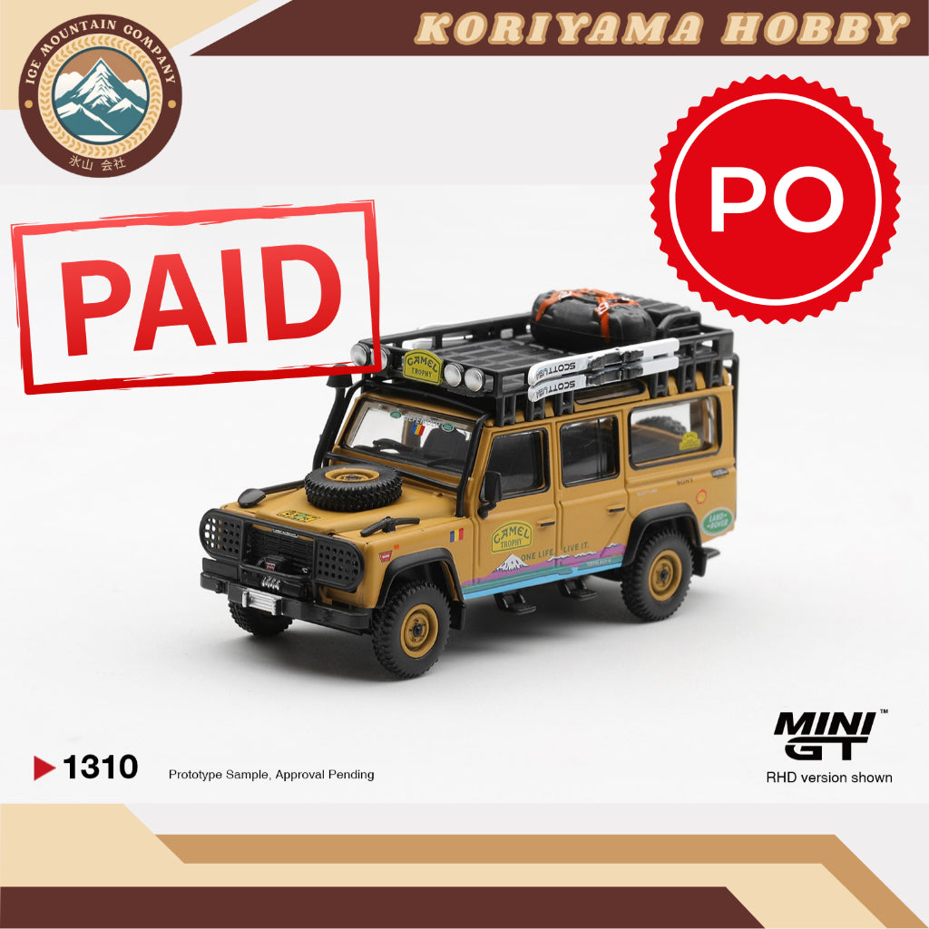 Mini GT 1310 Land Rover Defender 110 1998 Camel Trophy Tierra del Fuego CT.36 Romania MiniGT