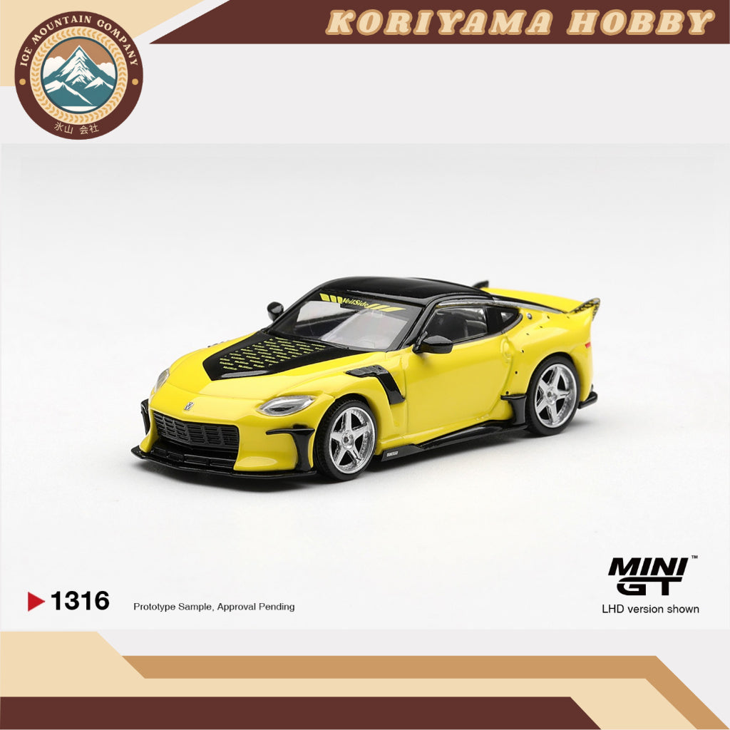Mini GT 1316 Nissan Fairlady Z VeilSide FFZ400  Ikazuchi Yellow MiniGT