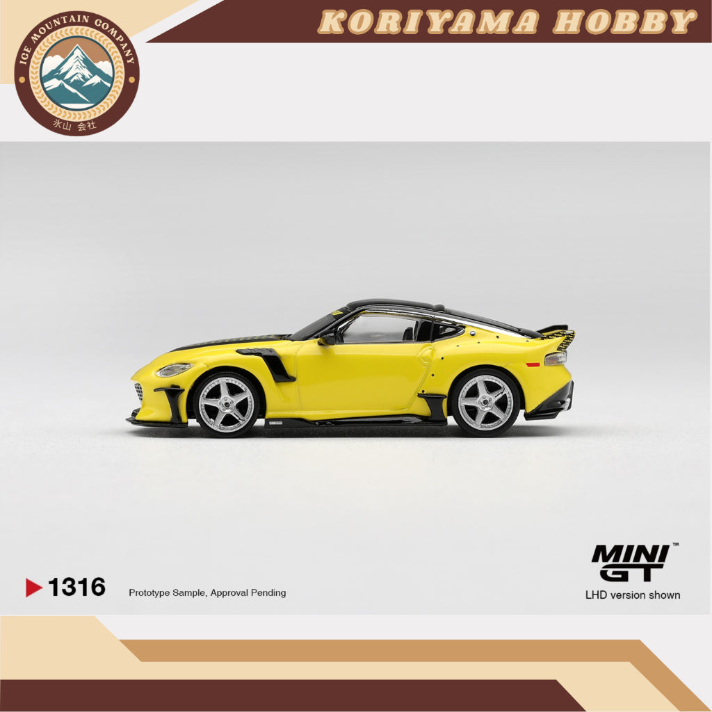 Mini GT 1316 Nissan Fairlady Z VeilSide FFZ400  Ikazuchi Yellow MiniGT