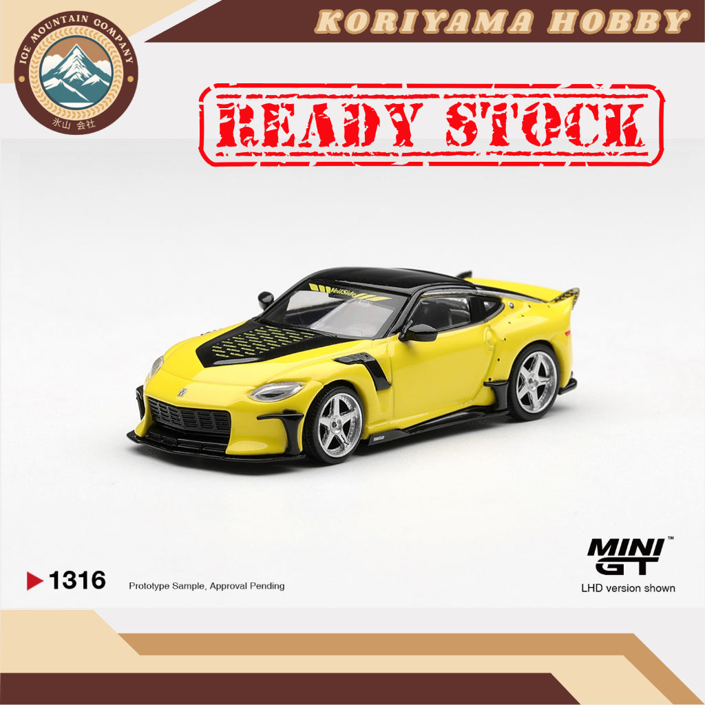 Mini GT 1316 Nissan Fairlady Z VeilSide FFZ400  Ikazuchi Yellow MiniGT